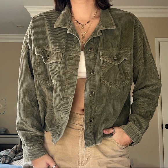 American Eagle Outfitters Jackets & Blazers - Olive Corduroy Jacket